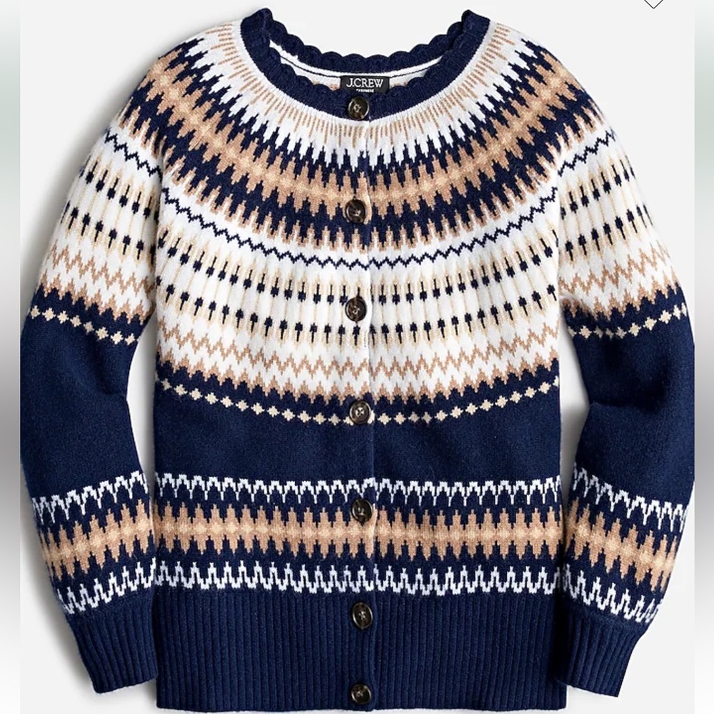 NWT J Crew Fair Israel Cashmere Cardigan Sweater